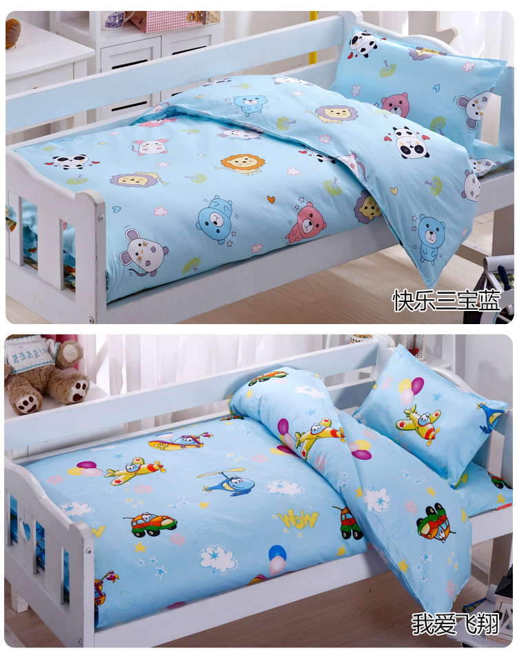 Mẫu giáo chăn ba bộ cotton trẻ em của đặc biệt nap giường core sáu bộ của em bé vào giường