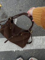 2024 New Autumn and Winter Suede Bags for Women Large Capacity Casual 𫔮One Shoulder Crossbody Commuting Tote Bag Backpack