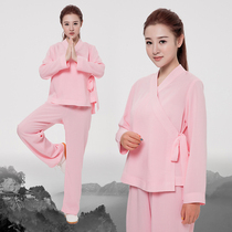 Wudang Taiji clothing summer linen collars and sleeves morning exercise clothing square dance practice clothing dance female adult suit