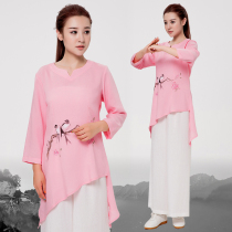 Wudang Dao law clothing Road collar flax Taiji clothing practice clothing Taoist clothing Taoist clothing meditation home clothing suit