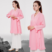 Wudang Taiji clothing flax collars and sleeves practice martial arts clothing martial arts clothing morning exercise performance Taiji clothing