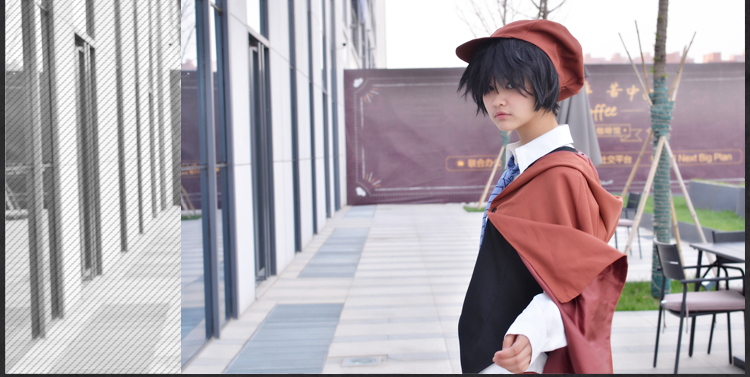 Wenhao chó hoang vũ trang cơ quan thám tử vũ trang COS siêu kém Edogawa quần áo cosplay hỗn loạn với một bộ tóc giả đầy đủ - Cosplay đồ cosplay