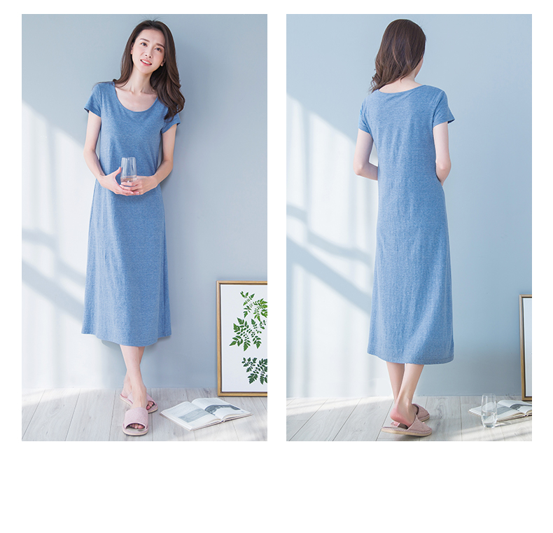 Nightdress nữ mùa hè bông hàng đầu dưa đầu có thể được đeo bên ngoài ngắn tay áo phần mỏng ngực lỏng pad sexy đồ ngủ