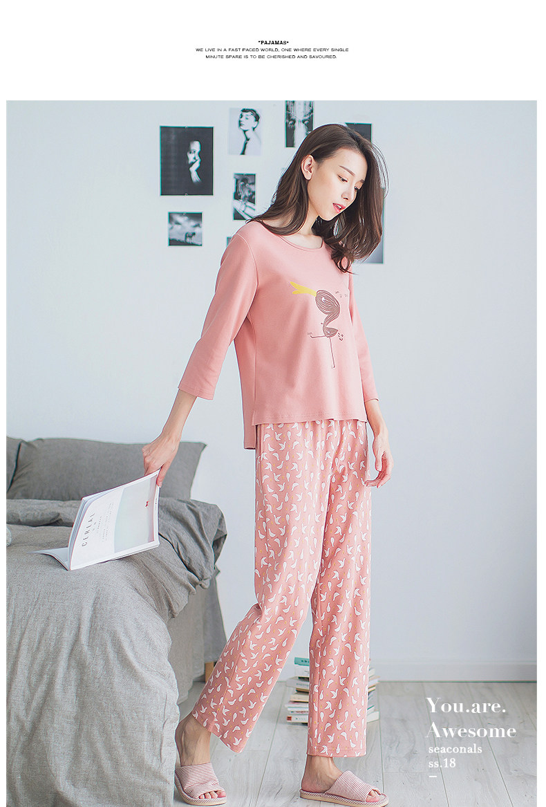 Pyjama pour femme en Coton à manches - Ref 2993059 Image 12
