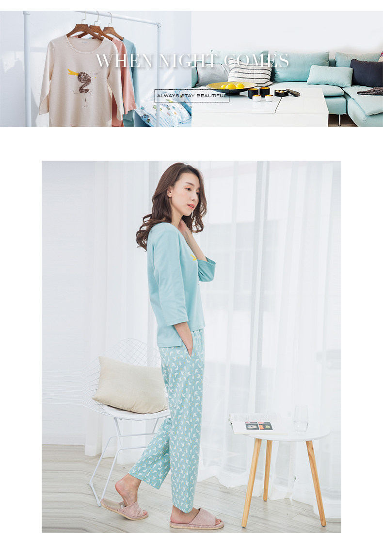 Pyjama pour femme en Coton à manches - Ref 2993059 Image 16