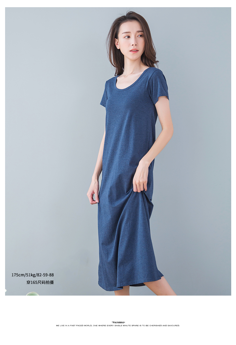 Nightdress nữ mùa hè bông hàng đầu dưa đầu có thể được đeo bên ngoài ngắn tay áo phần mỏng ngực lỏng pad sexy đồ ngủ