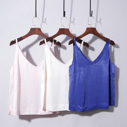 Chiffon V -neck camisole, vest female white design, thin wild bottom shirt beautiful back