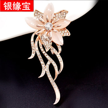Fashion Brooch for Women, Cardigan Coat Brooch, Shawl Pin, Elegant Crystal Korean Style Clothing High-End Accessory