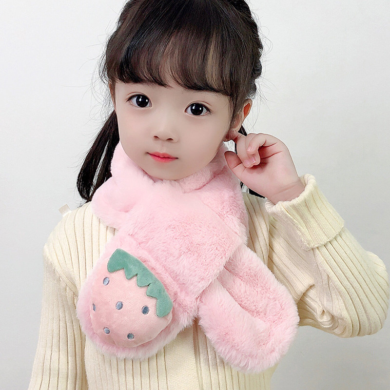 Children's scarf cartoon male and female baby plush scarf Korean students winter warm scarf children baby scarf