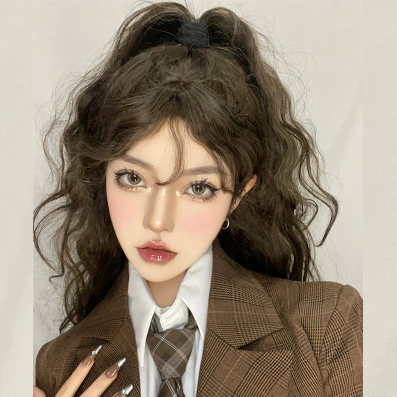 Wig for Female Internet Celebrities, Everyday Wool Curls, Lolita Long Curly Hair, Japanese Style Jk Curls, Bangs, Lolita Girl Wig Wig for Female Internet Celebrities, Everyday Wool Curls, Lolita Long Curly Hair, Japanese Style Jk Curls, Bangs, Lolita Girl Wig