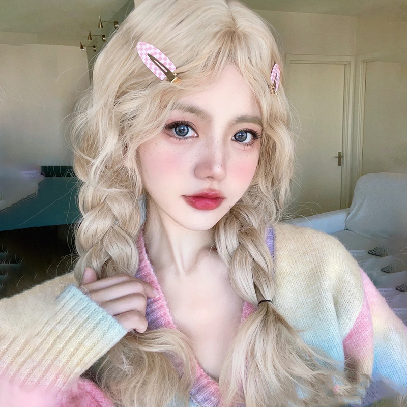 Wig Female Internet Celebrity Daily Wear Jk Wool Curls Japanese Lolita Long Curly Hair Harajuku Natural Curls Bangs Blonde Wig Wig Female Internet Celebrity Daily Wear Jk Wool Curls Japanese Lolita Long Curly Hair Harajuku Natural Curls Bangs Blonde Wig