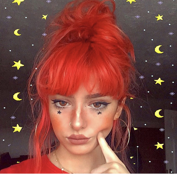 Bright Orange Wig Female Short Street Shooting Air Volume Hairnet Red