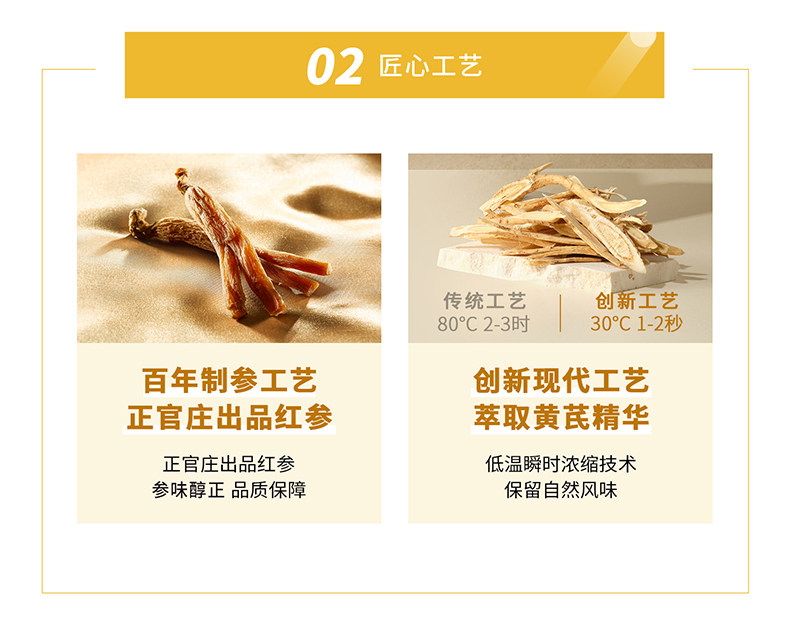 【中國直郵】 韓國 正官莊 紅參黃耆飲品 紅參滋補濃縮萃取液 補氣血助睡眠 10g*10包