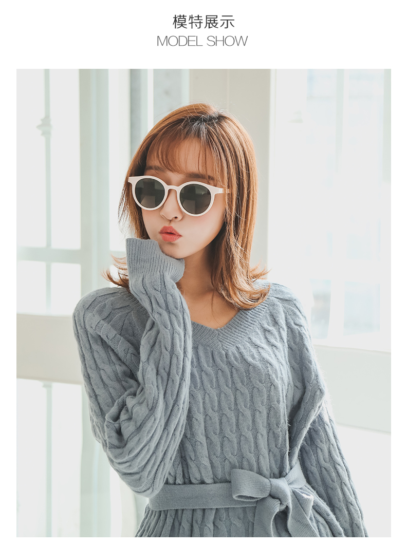 Kính râm mới 2018 kính râm nữ màu trắng thủy triều tròn phân cực khung nhỏ phiên bản Hàn Quốc in phong cách retro retro lyys store