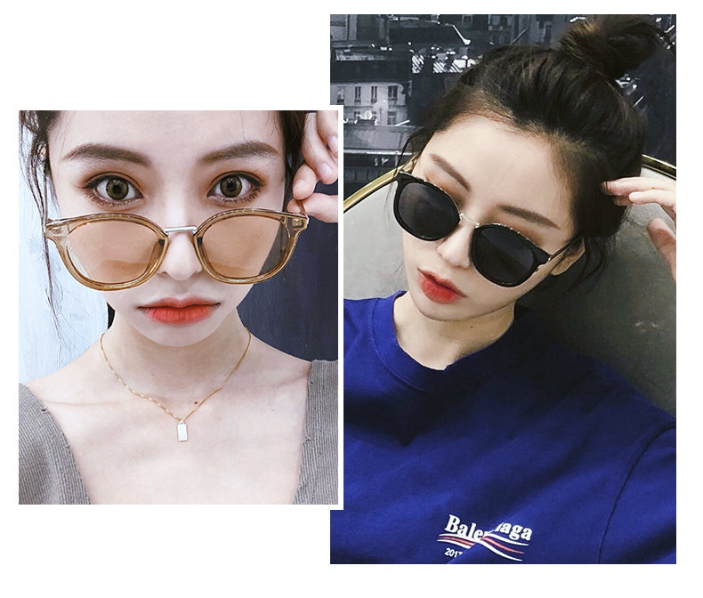 Kính râm Qing Mo Nữ phiên bản Hàn Quốc của kính râm hình chữ nhật Kính râm chống tia cực tím 2018 mới in lưới gió đỏ gọng kính cận nữ