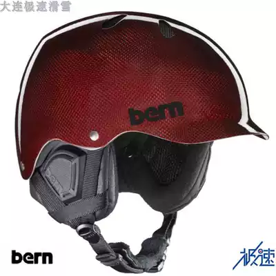 Dalian Speed 2019 New Bern carbon fiber single double board ski safety helmet protective cap black red all carbon