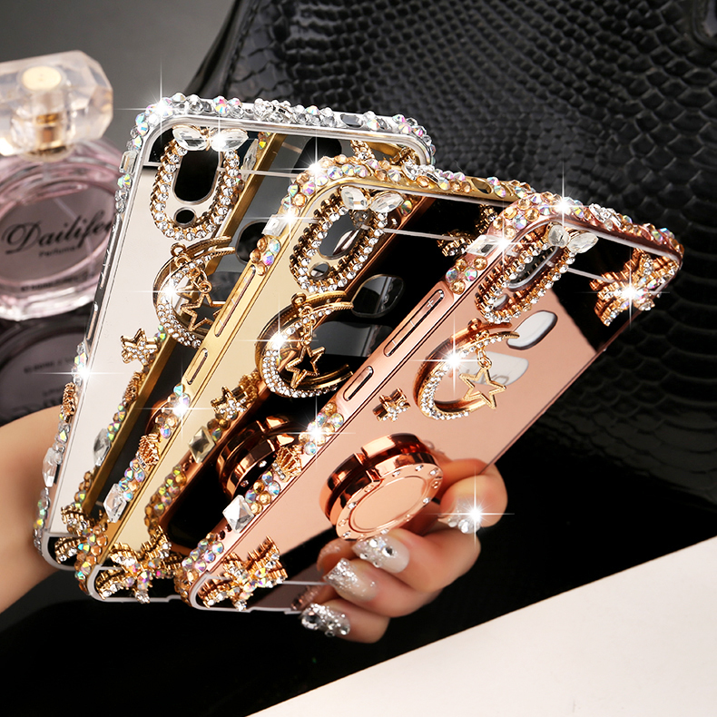 华为畅享8plus手机壳镶钻p20金属边框7c外壳