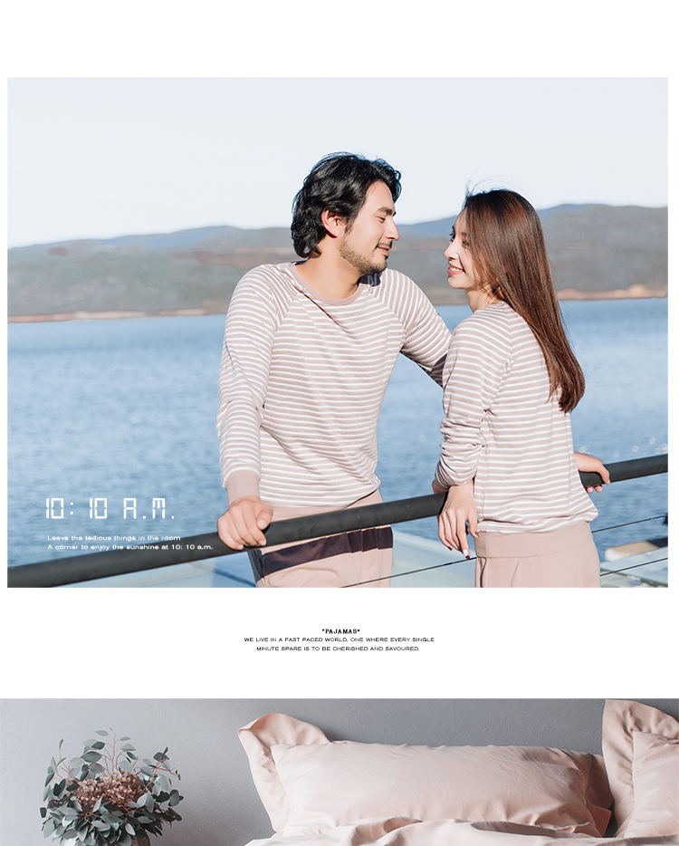 Bộ đồ ngủ hàng đầu 瓜 dưa dưa mùa xuân 100% cotton sọc đơn giản thời trang dài tay phù hợp với dịch vụ gia đình bộ khủng long dễ thương
