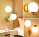 Aisle Corridor Wall Lamp Modern Minimalist Bedroom Bedside Background Wall Lamp Round Glass up and down Stairs Wall Hanging Lamp