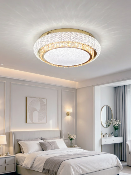 Atmospheric Living Room Lamp, Light Luxury Bedroom Ceiling Lamp, Modern Simple New Style Crystal Luxury Round Dining Room Lamp, Zhongshan