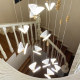 Modern Light Luxury Duplex Staircase Long Chandelier Bar Table Lamp Apartment Loft Restaurant Island Table Shop Decoration Butterfly Chandelier