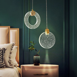 Minimalist Light Luxury Master Bedroom Bedside Chandelier, Trendy Background Wall Crystal Lamp, Long Line Bar Counter Small Chandelier, Modern and Simple