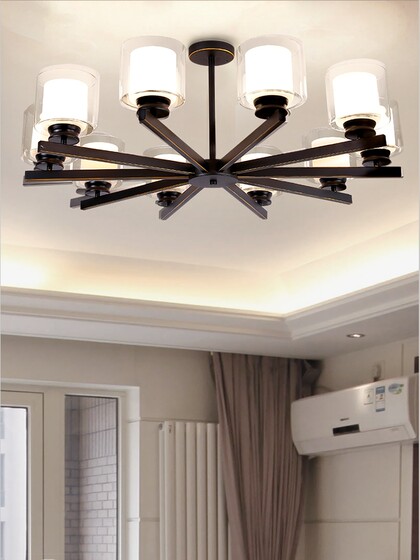 Nordic Living Room Chandelier Modern Minimalist Elegant Led Creative Dining Room Bedroom Lamp Glass Chandelier