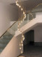 Modern Minimalist Staircase Chandelier for Duplex Villa Self-Built House, Suspended Rotating Long-Line Chandelier with a High-End Luxury Feel
