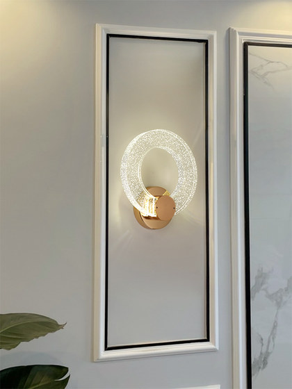 Light Luxury Bedroom Crystal Wall Lamp, Modern Minimalist Master Bedroom Bedside Living Room Background Wall Creative Minimalist Internet-Famous Corridor Light