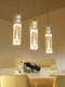 Creative Light Luxury Restaurant Chandelier, Modern Simple Three-Head Dining Room Crystal Table Lamp, Personalized Single-Head Bar Counter Small Chandelier