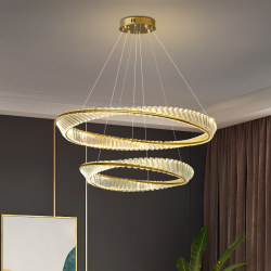 Atmospheric Living Room Chandelier, Light Luxury Style Bedroom Crystal Lamp, Modern Simple Creative Designer Ring Nordic Dining Room Lamp