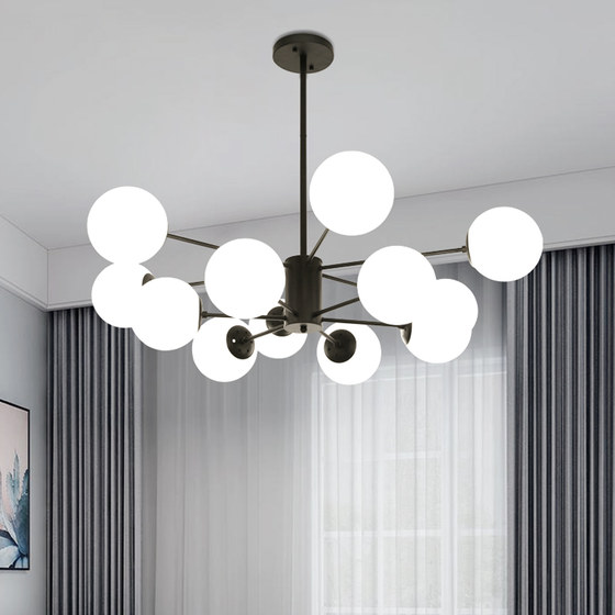 Nordic Living Room Chandelier, Simple, Modern and Elegant, Creative Dining Room and Bedroom Lamp, Personalized Home-Use Internet-Famous Magic Bean Molecular Lamp