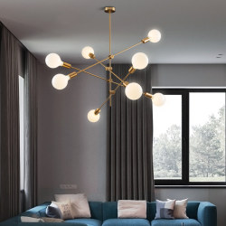 Nordic Living Room Chandelier, Creative and Unique Magic Bean Bubble Dining Room Bedroom Lamp, Retro Creative Clothing Store Trendy Lamp