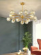Postmodern Light Luxury All-Copper Crystal Atmospheric Living Room Chandelier Creative Nordic Dining Room Bedroom Golden Internet-Famous Molecular Lamp