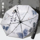 自动雨伞林中蝶影防晒防紫外线黑胶折叠太阳伞中国风学生遮阳伞