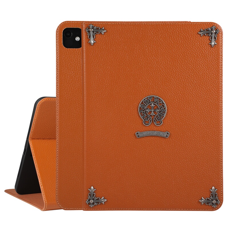 High-End Pebbled Grain First-Layer Cowhide Leather Case Suitable for Apple iPad Pro 11inch Mini 6 Mini 7, Anti-Drop, with Sleep Function, 2026 Model Air 8Th Generation, Rotatable 12.9 Protective Case with Pen Slot