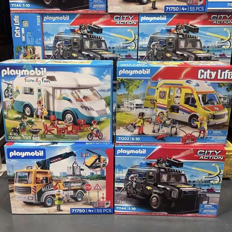 Sam Playmobil Camping Rv Ambulance Police Car Truck Crane Toy