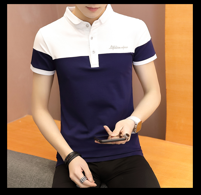 Mùa hè nam ngắn tay áo polo thanh niên nam mỏng đơn giản T-Shirt mùa hè cổ áo bông giản dị ve áo triều