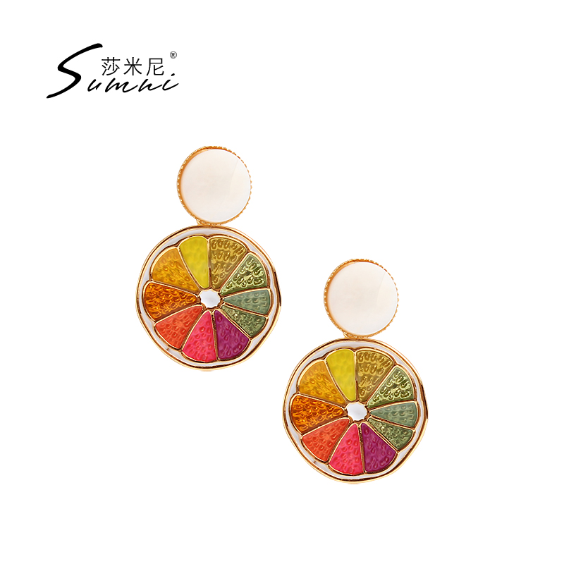 sumni Shamini enamel drop glaze earrings niche design high-end earrings women's summer 2022 new trend