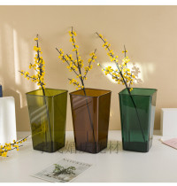 Vintage transparent flower bucket Crystal flower bucket Acrylic plastic bucket Flowers hydroponic flower arrangement bucket vase for florist