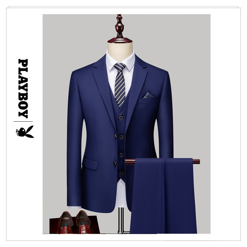 Playboy suit suit men's small suit Han edition of career dress groom dress wedding dress