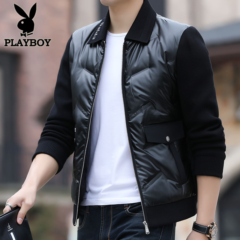 Playboy down jacket men's short winter men's handsome baseball collar trend light and warm autumn and winter jacket trend