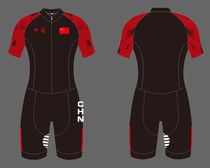 2024 new children speed slip suit Chinese team men and women speed dry elastic one-piece short sleeve adult wheel slide suit skating suit