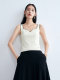 Diseinis Summer New Fashion Knitted Outerwear Vest Layered Short Striped Top Black Camisole for Women