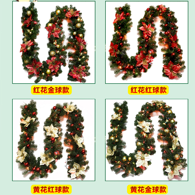 Christmas Decorations LED Luminous Christmas Christmas Encrypted Vines Hotel Mall KTV Bar Door hangs