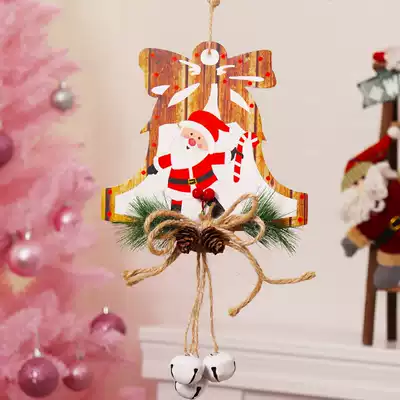 Christmas decoration Wooden bells Five-pointed star Snowflake decoration Christmas Tree hanging accessories Pendant pendant ornaments