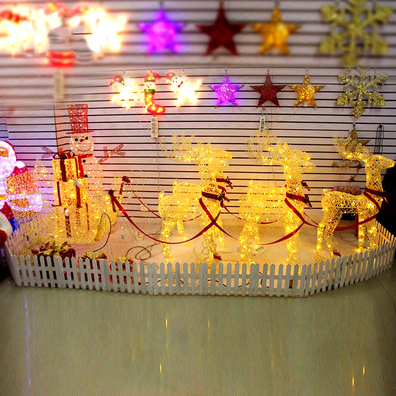 Christmas Luka Luminous Luminous Luka Iron Art Deer Glowing Tower Tree Christmas Tree Hotel Hall Decorations