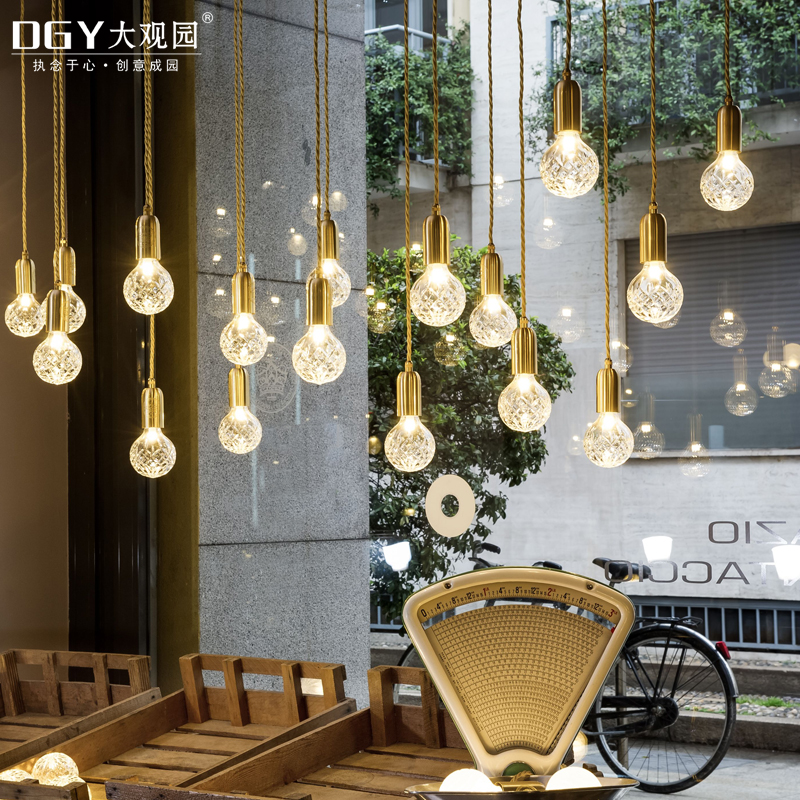 Nordic American art glass chandelier modern minimalist personality creative gourd dining room chandelier hotel bar lamps