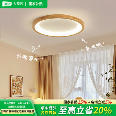 Grand View Garden 2025 новый японский стиль бревенчатый потолочный светильник для спальни круглый кабинет для защиты глаз лампа R335