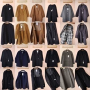 Áo chống rét hai mùa, áo choàng nhung nữ Nhật Bản đi lại đơn giản cổ điển áo dài cashmere lỏng